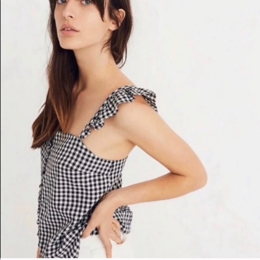 Madewell NWT gingham blouse